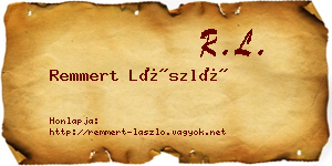 Remmert László névjegykártya